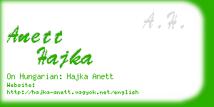 anett hajka business card